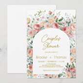 Faire-part élégant de fête prénatale pour couple a (Devant / Derrière)