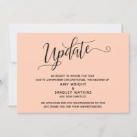 Faire-part élégant de mariage annulé saumon clair