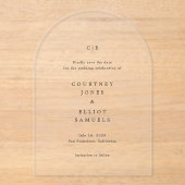 Faire-part élégant de mariage avec monogramme (Recto)