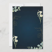 Faire-part élégant de mariage avec verdure marine (Dos)