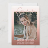 Faire-part Élégant Design Ombre Coral Blush Pink Graduation (Devant)