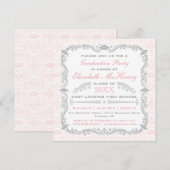 Faire-part élégant d'invitation d'obtention du (Devant / Derrière)