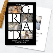 Faire-part Élégant Diplômé 5-Photo noir & blanc