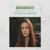 Faire-part Élégant Diplômé(e) Golden Mint Editable Graduate (Devant)