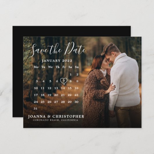 Faire-part Élégant écrit à la main Enregistrer la date annonc (Devant / Derrière)