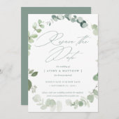 Faire-part Elégant Eucalyptus Réinitialiser Le Mariage Date (Devant / Derrière)