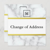 Faire-part Élégant Faux Marbre blanc Changement d'adresse (Devant / Derrière)