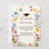 Faire-part Élégant Fleur sauvage Meadow Garden Graduation (Devant)