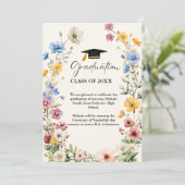 Faire-part Élégant Fleur sauvage Meadow Garden Graduation (Debout devant)
