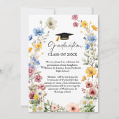Faire-part Élégant Fleur sauvage Meadow Garden Graduation (Devant)
