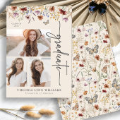 Faire-part Élégant Fleur sauvage Photo Graduate