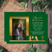 Faire-part Elegant Gold PA Caduceus 1 Photo Dk Green Grad
