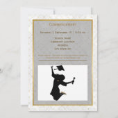 Faire-part Elégant Gold Photo Casquette Purple Graduation (Dos)