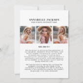 Faire-part Elegant Graduate Simple Photo Collage Graduation (Dos)