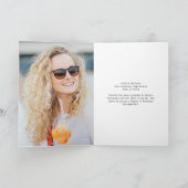 Faire-part Élégant Graduation Photo Flourish Script plié (Intérieur)