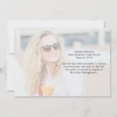 Faire-part Élégant Gradué noir Flourish Script Graduation (Dos)