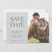Faire-part Elegant Grey Photo Wedding Enregistrer la date (Devant)