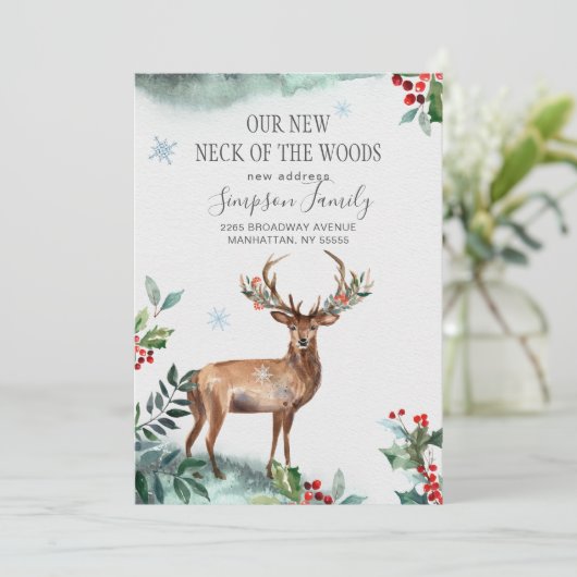 Faire-part Élégant hiver Nouveau cou de la forêt qui bouge (Debout devant)