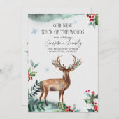 Faire-part Élégant hiver Nouveau cou de la forêt qui bouge (Devant / Derrière)