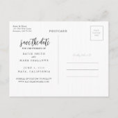 Faire-part Élégant manuscrit Enregistrer la carte postale Dat (Dos)