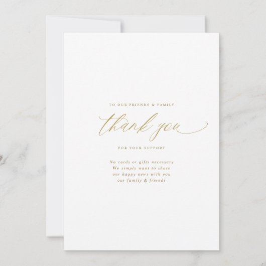 Faire-part Elégant Mariage Or Nous Faisons Toujours Vow Renou (Dos)