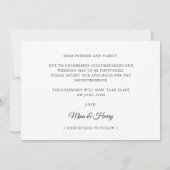 Faire-part Elégant Mariage romantique Enregistrer la nouvelle (Dos)