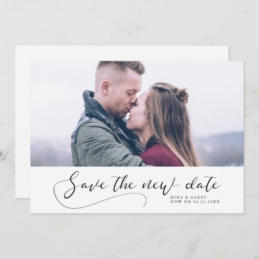 Faire-part Elégant Mariage romantique Enregistrer la nouvelle (Devant / Derrière)