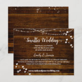 Faire-part Élégant Mariage Rustique en Bois Réduit Plus Petit (Devant / Derrière)