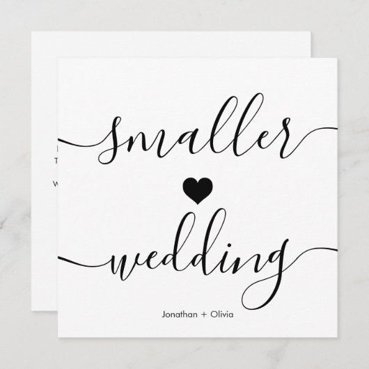 Faire-part Élégant Mariage Simple Réduction Taille Mariage Pl (Devant / Derrière)