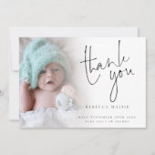 Faire-part Élégant Merci de script photo (Devant)