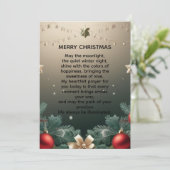 Faire-part Elegant merry Christmas Border with Red Ornaments  (Debout devant)