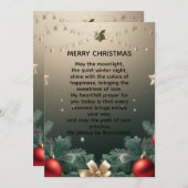 Faire-part Elegant merry Christmas Border with Red Ornaments  (Devant / Derrière)