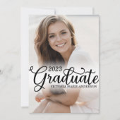 Faire-part Élégant minimal de la typographie blanche de photo (Devant)