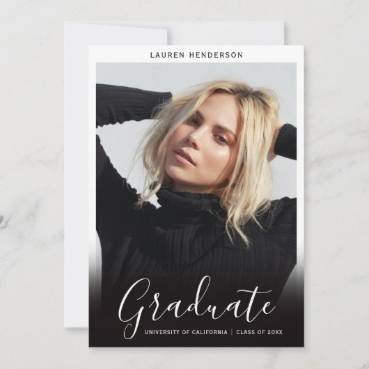 Faire-part Élégant minimal Diplômé photo (Devant)