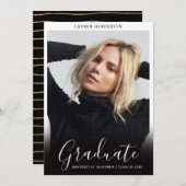 Faire-part Élégant minimal Diplômé photo (Devant / Derrière)