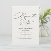 Faire-part Élégant Minimal Réinitialiser Le Mariage Date (Debout devant)