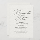 Faire-part Élégant Minimal Réinitialiser Le Mariage Date (Devant / Derrière)
