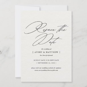 Faire-part Élégant Minimal Réinitialiser Le Mariage Date
