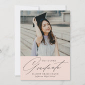 Faire-part Élégant minimaliste Blush Photo Graduation (Devant)