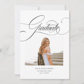 Faire-part Élégant Moderne Calligraphie Script Photo Graduati (Devant)