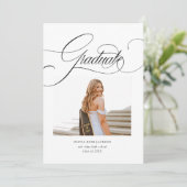 Faire-part Élégant Moderne Calligraphie Script Photo Graduati (Debout devant)