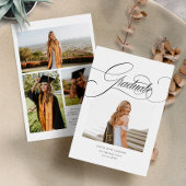 Faire-part Élégant Moderne Calligraphie Script Photo Graduati