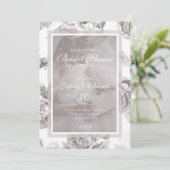 Faire-part Elégant moderne Dusty Rose Floral douche nuptiale (Debout devant)