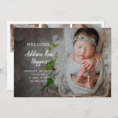 Faire-part Elégant moderne simple photo Naissance d'une nouve (Devant / Derrière)