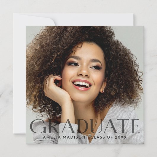 Faire-part Élégant moderne texte transparent photo Grad (Devant)