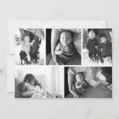 Faire-part Élégant Monogramme Côtier Bleu 6 Photos Bébé Naiss (Dos)