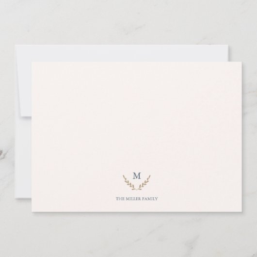 Faire-part Élégant Monogramme naissance bébé (Dos)