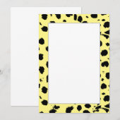 Faire-part Élégant Motif Cheetah noir et blanc (Devant / Derrière)