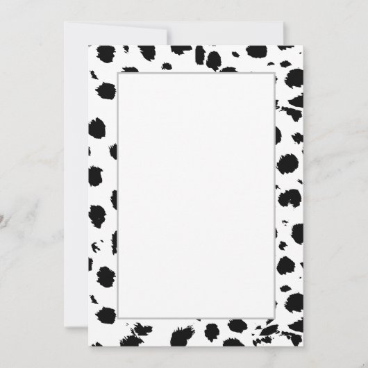 Faire-part Élégant Motif Cheetah noir et blanc (Devant)