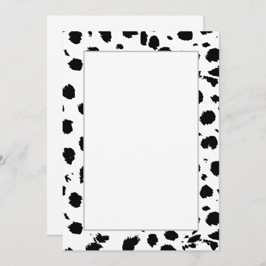 Faire-part Élégant Motif Cheetah noir et blanc (Devant / Derrière)